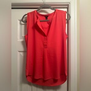 Ann Taylor Vibrant Coral Sleeveless Blouse Size M
